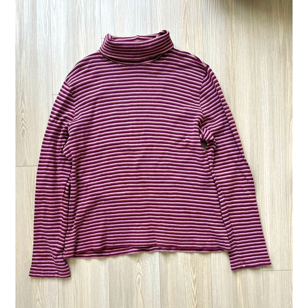 High Sierra Women's Pink Stripe Ribbed Turtleneck Sweater Sz XL South Africa 90s